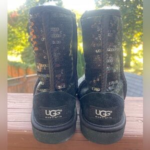 Black Sequin Kids Ugg Boots - Size 3